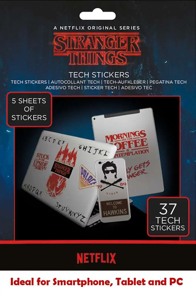 stranger things tech stickers