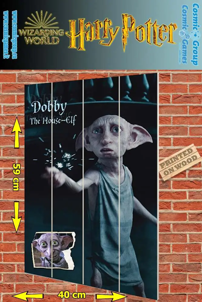 harry potter dobby wood print