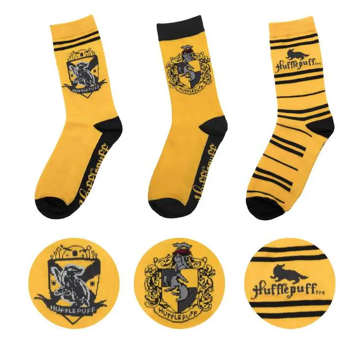 hp hufflepuff socks 3 pairs set