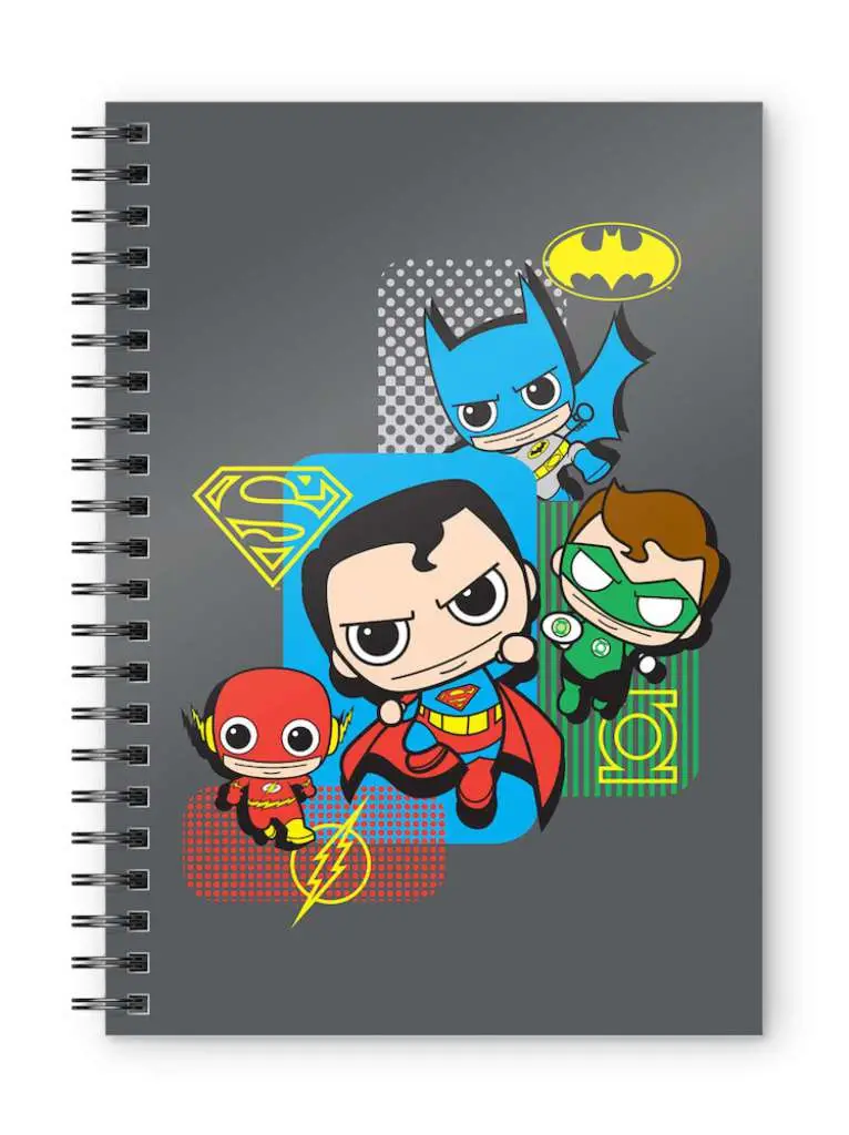 dc justice league chibi spiral notebook