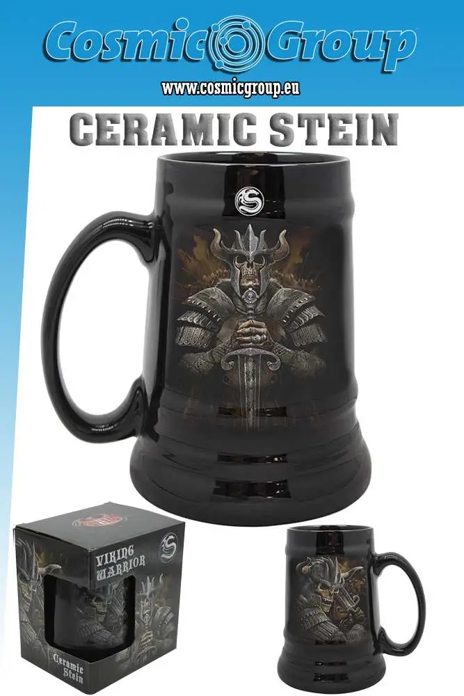 spiral viking warrior ceramic stein