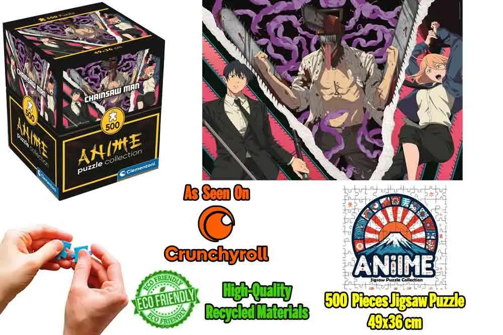 anime puzzle collection - cube500 - chainsaw man: trio - jigsaw puzzle 500 pcs