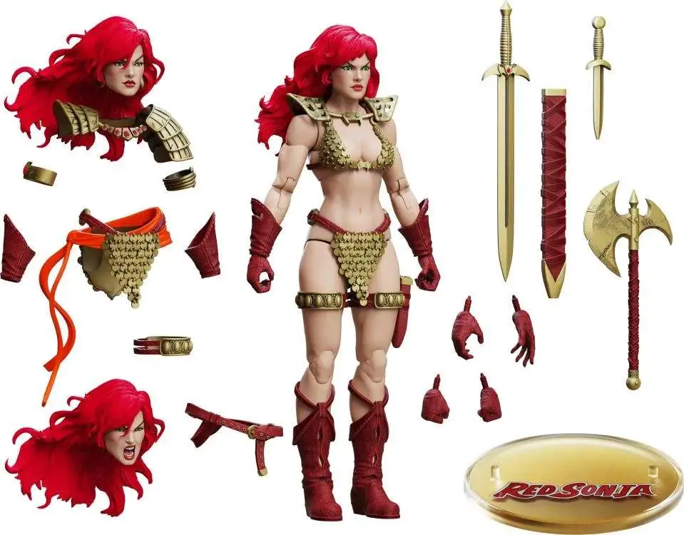 red sonja limited gold and red epic hacks figure