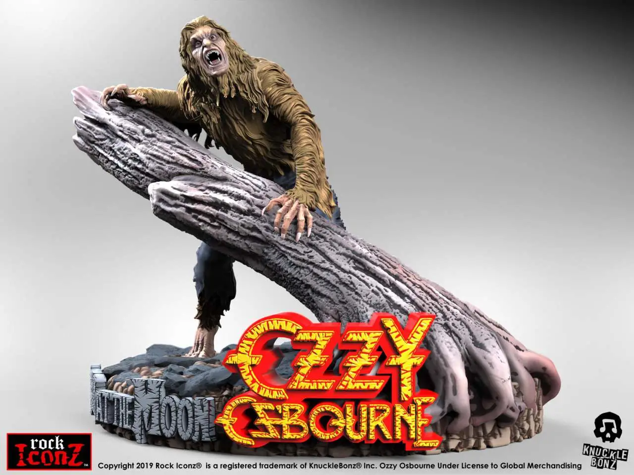 rock iconz ozzy bark at the moon statue