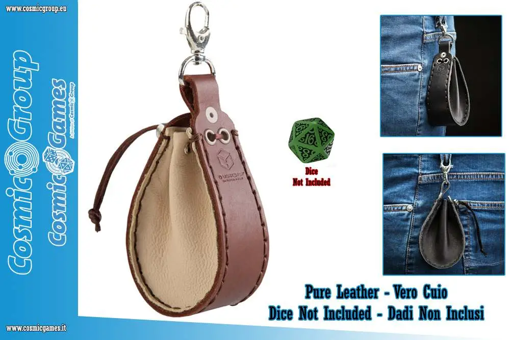 leather dice wallet beige-brown