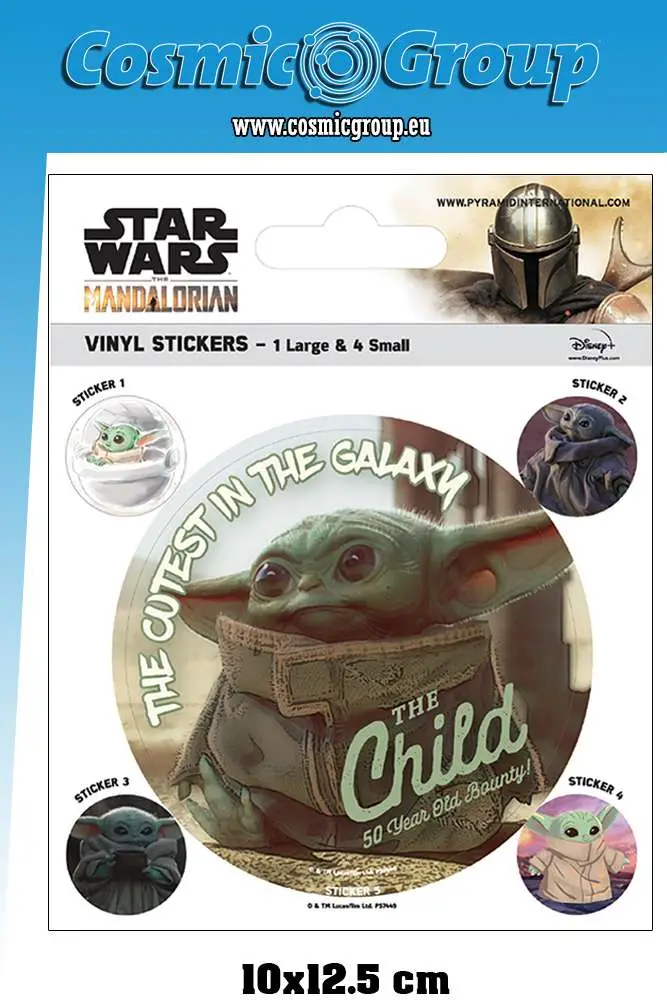 sw the mandalorian the child sticker set