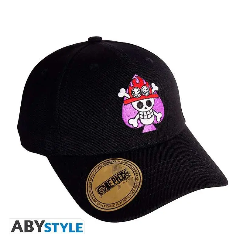 one piece ace's skull cap black
