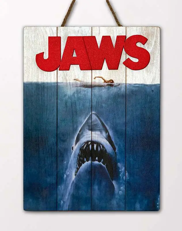 jaws wooden poster