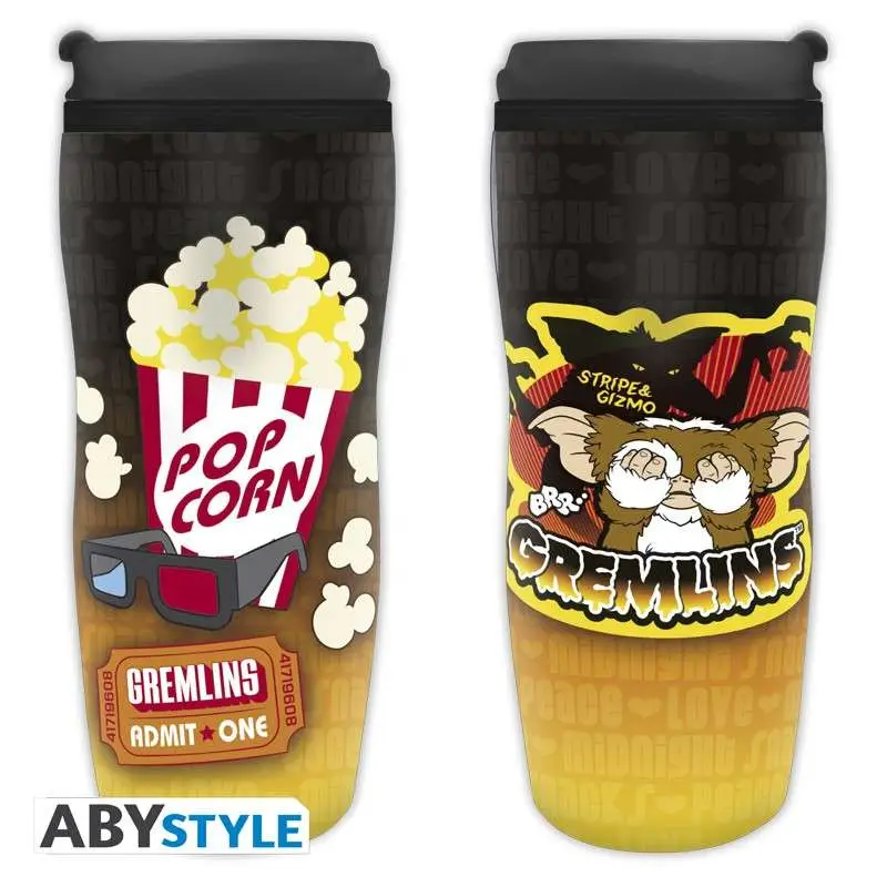 gremlins gizmo pop corn travel mug