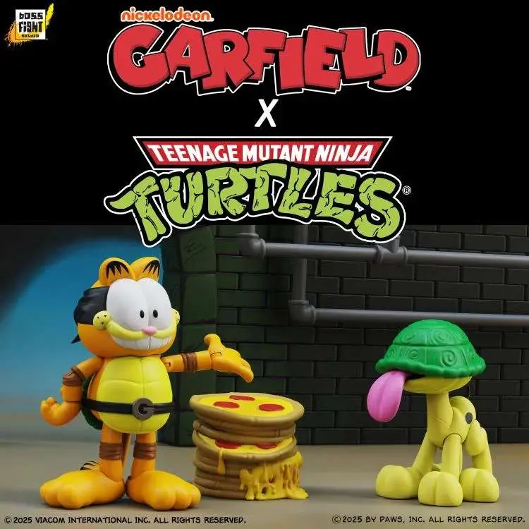garfield x tmnt garfello and sidekick odie af 2 -pack