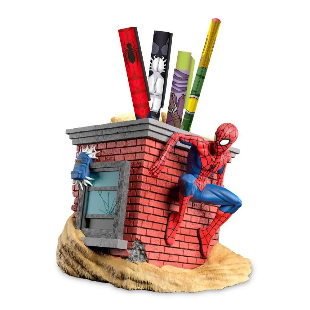 marvel spiderman pen holder set