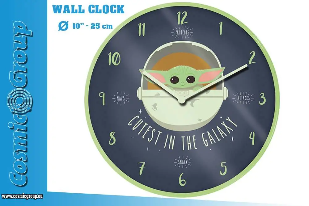 sw the mandalorian the child wall clock