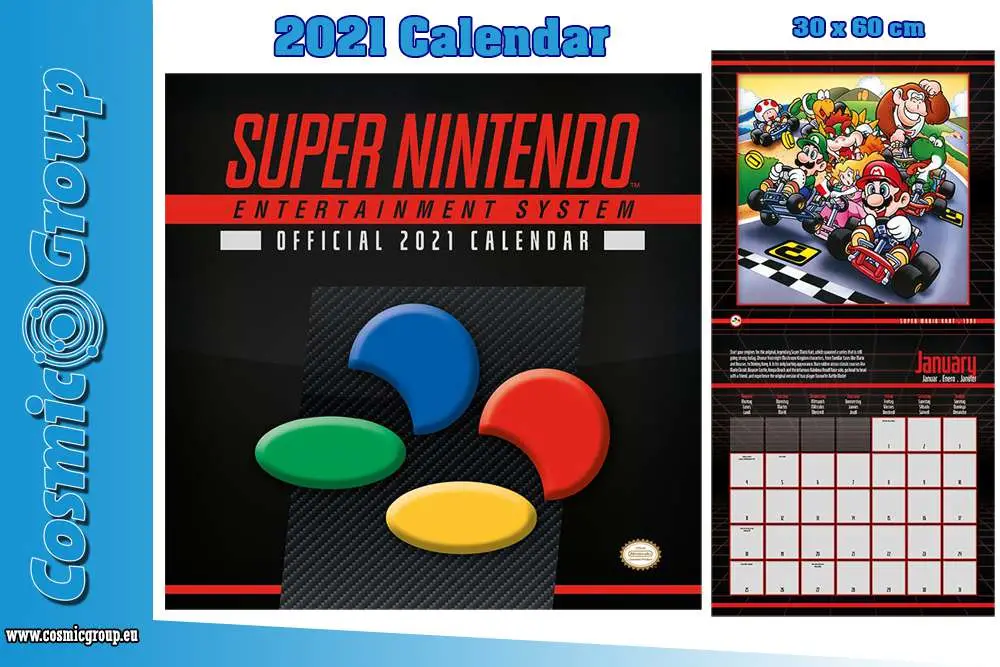 super nintendo 2021 calendar