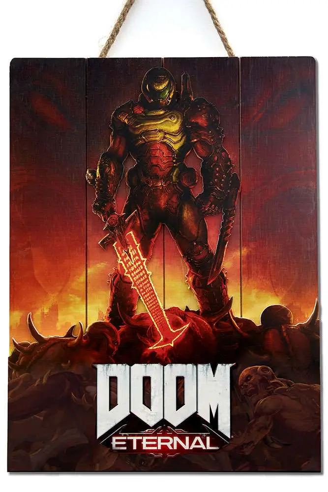 doom eternal wooden poster