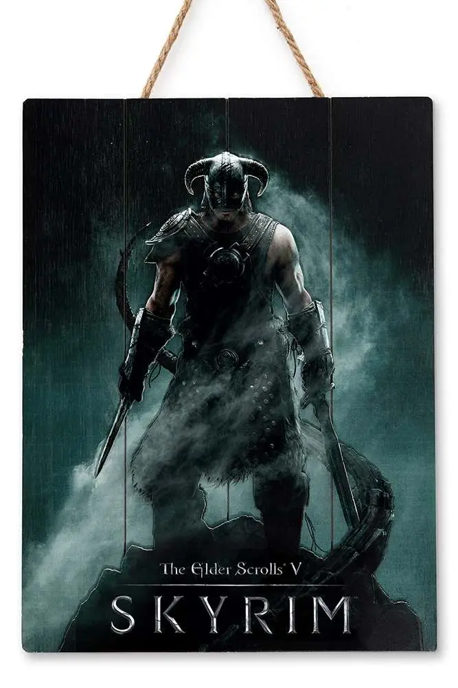 skyrim dragonborn wooden poster