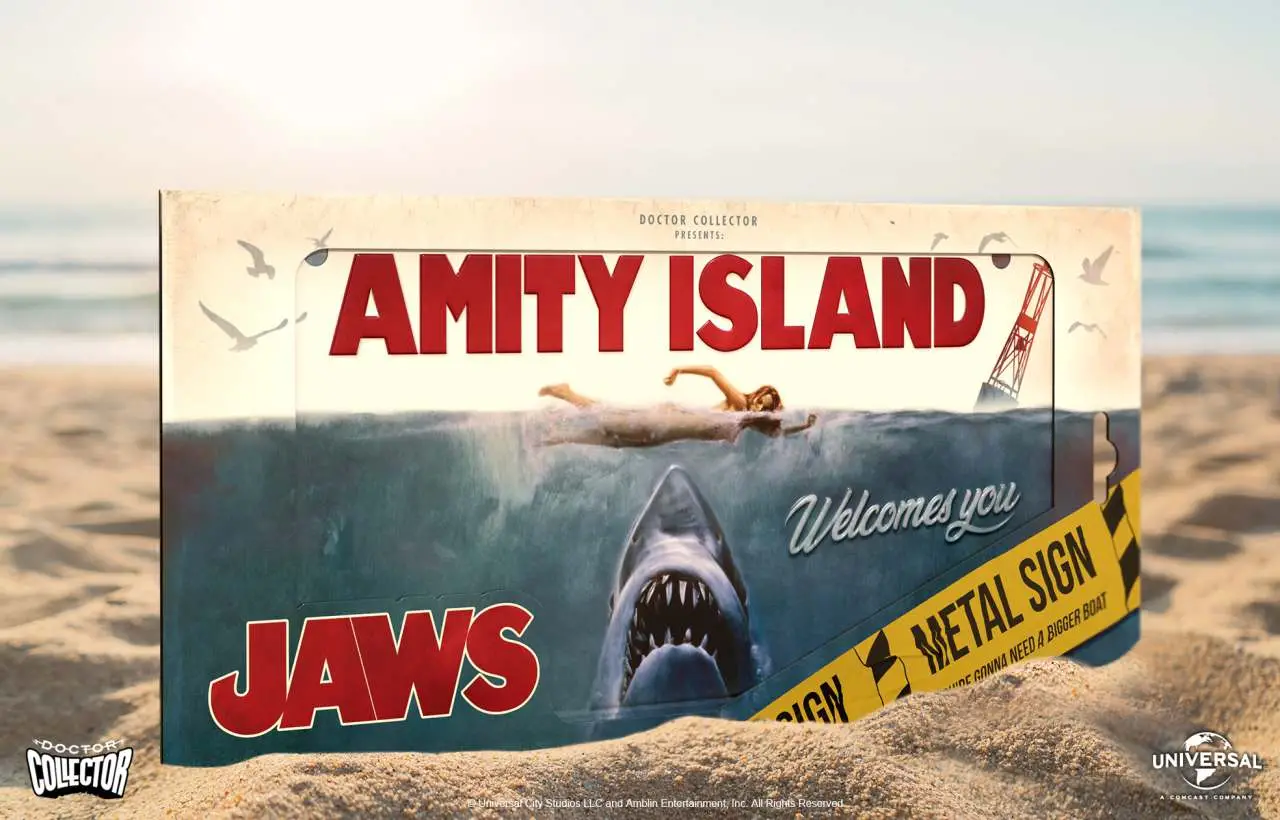 jaws  metal sign