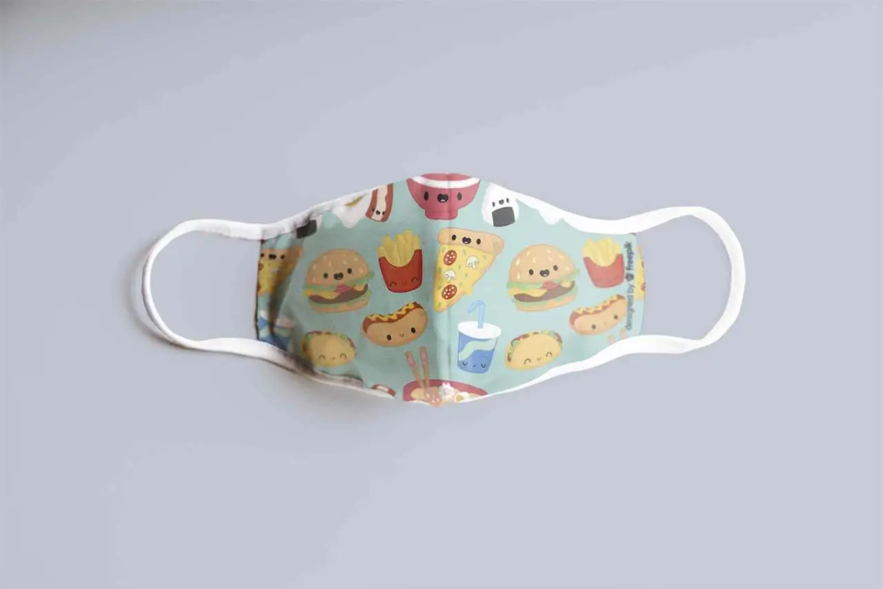 fast food kawaii kids face mask