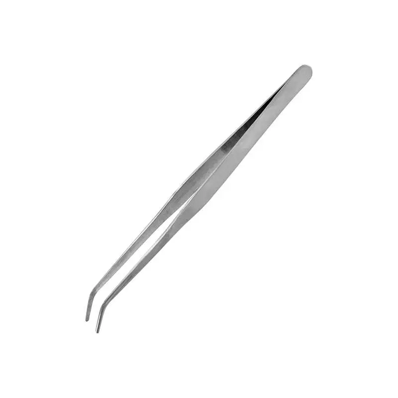 strong curved stain steel tweezers 175mm