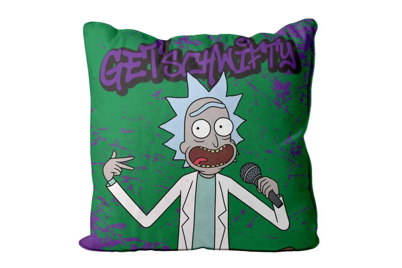 rick y morty get schwifty square cushion