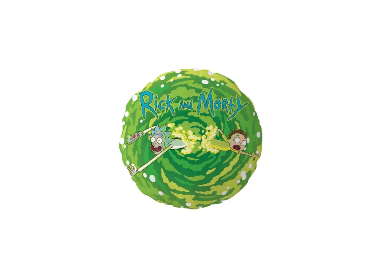 rick y morty logo round cushion