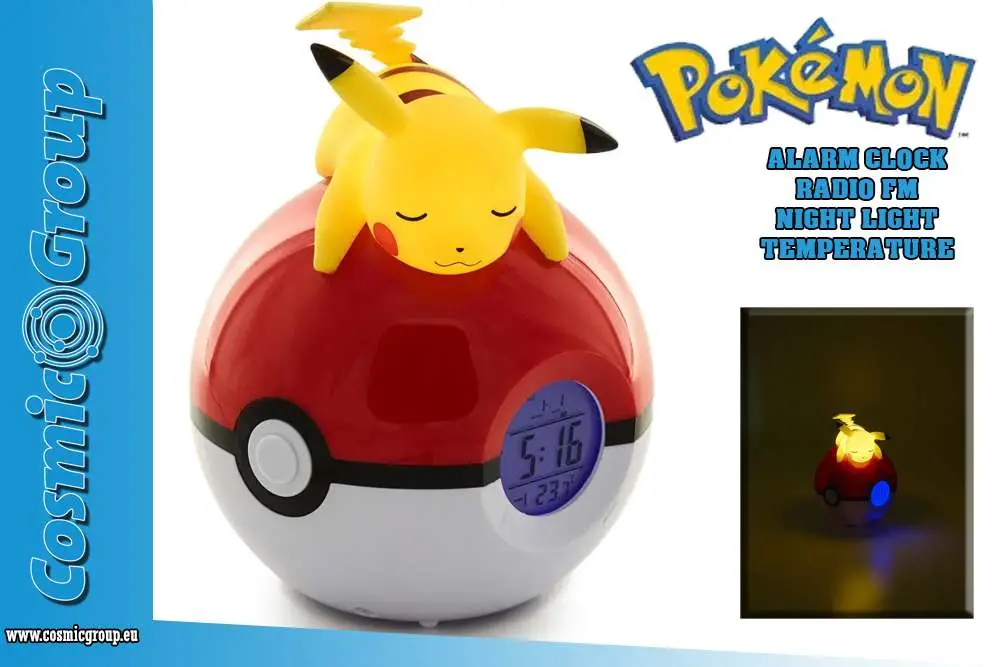 pikachu light up fm alarm clock