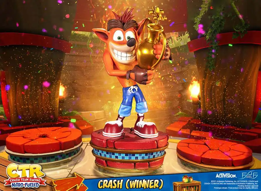 crash winner statue