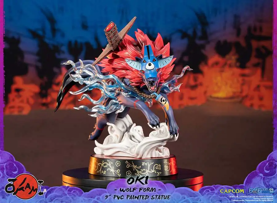 okami oki wolf form statue