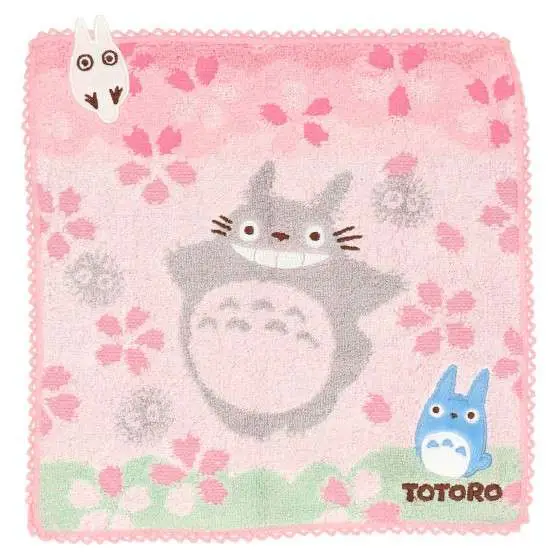 totoro cherry blossoms mini towel