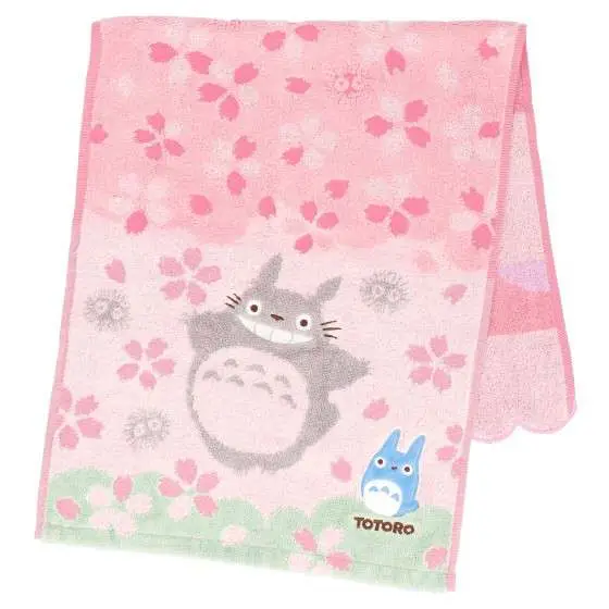 totoro cherry blossoms towel