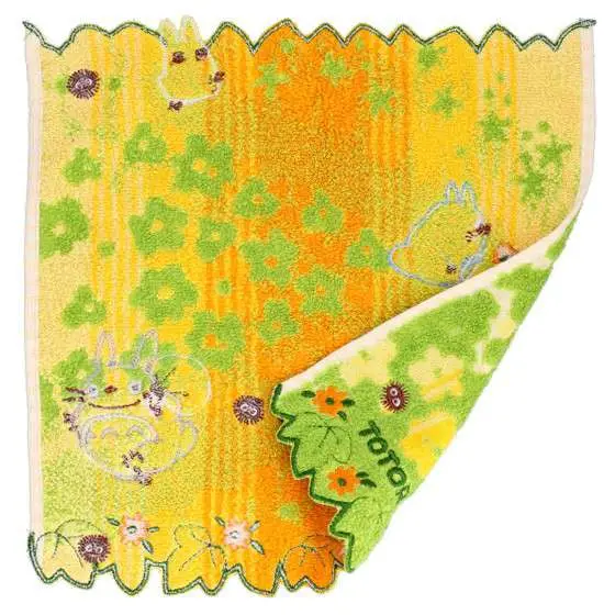 totoro yellow flowers mini towel