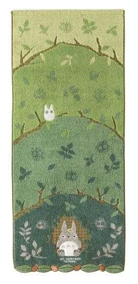 totoro hiding in acorn tree 34x80 towel