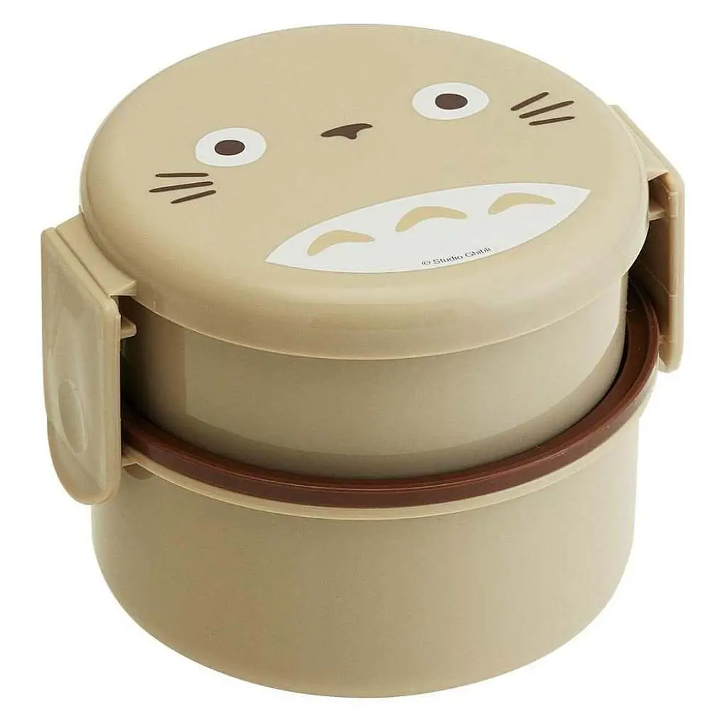 totoro 2 layers round shape lunch box