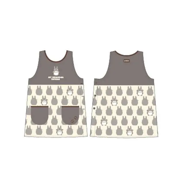 totoro grey apron