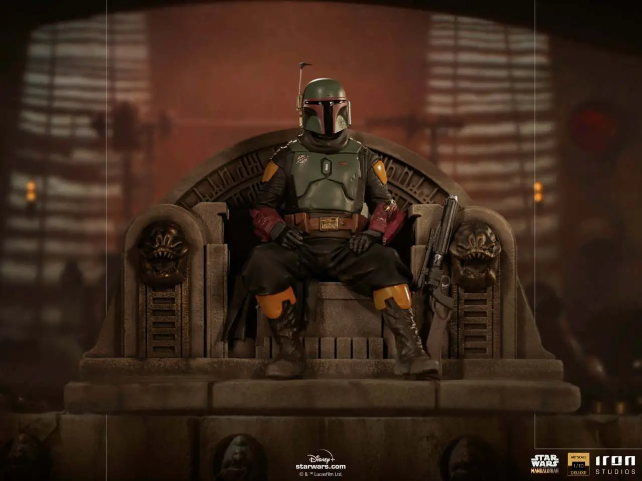 mandalorian bobafett on throne dlx 1/10