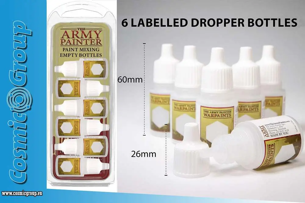 paint mixing empty bottles