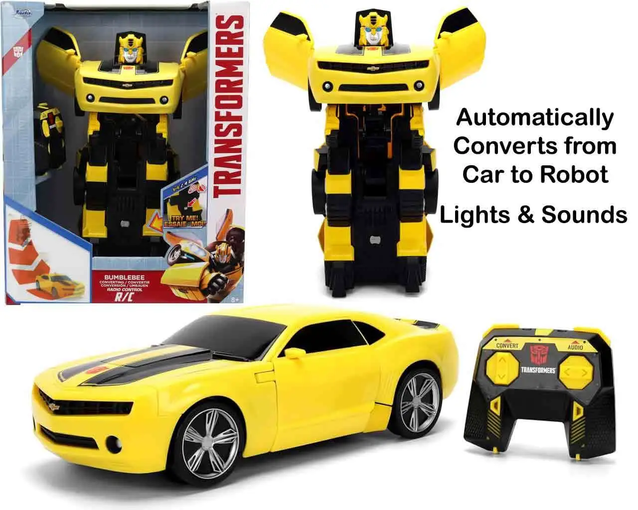transformers - bumblebee transforming to robot - model with remote control