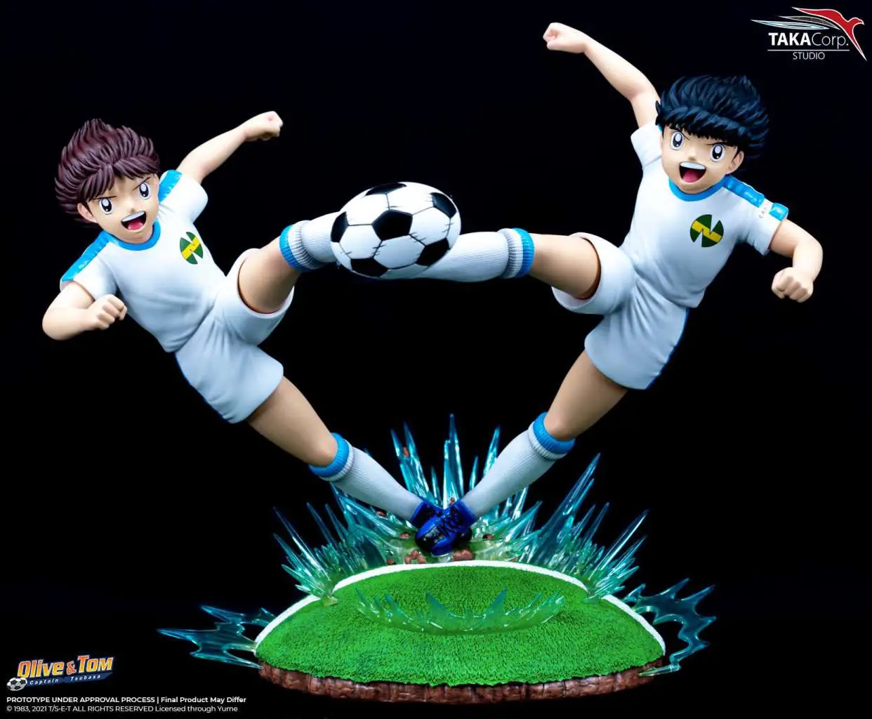 captain tsubasa classic olivier atton & ben becker golden twin shot resin statue