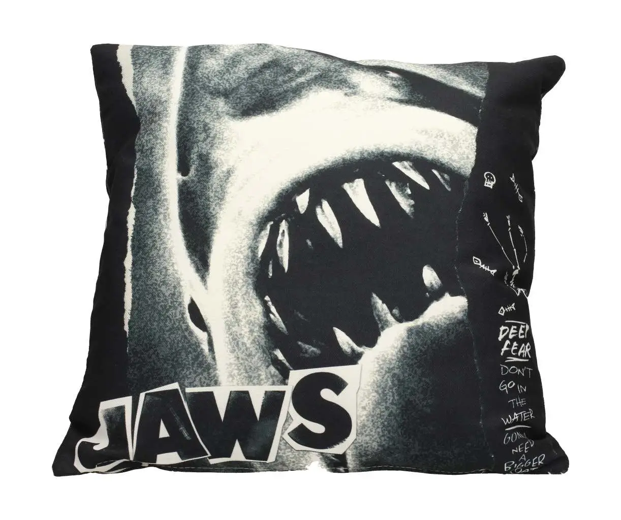 jaws collage square cushion