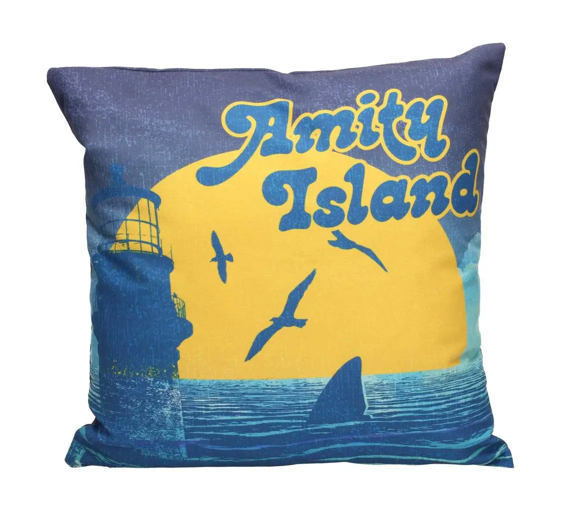 jaws amity island square cushion
