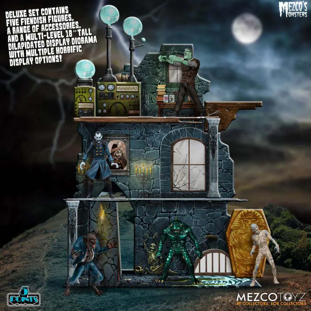 5 points mezco monster tower fear dx set