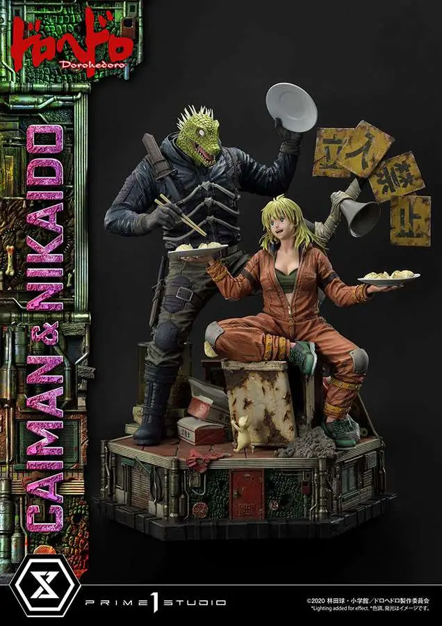 dorohedoro caiman & nikaido statue