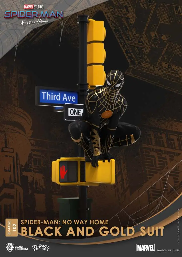 d-stage spider-man nwh black/gold suit