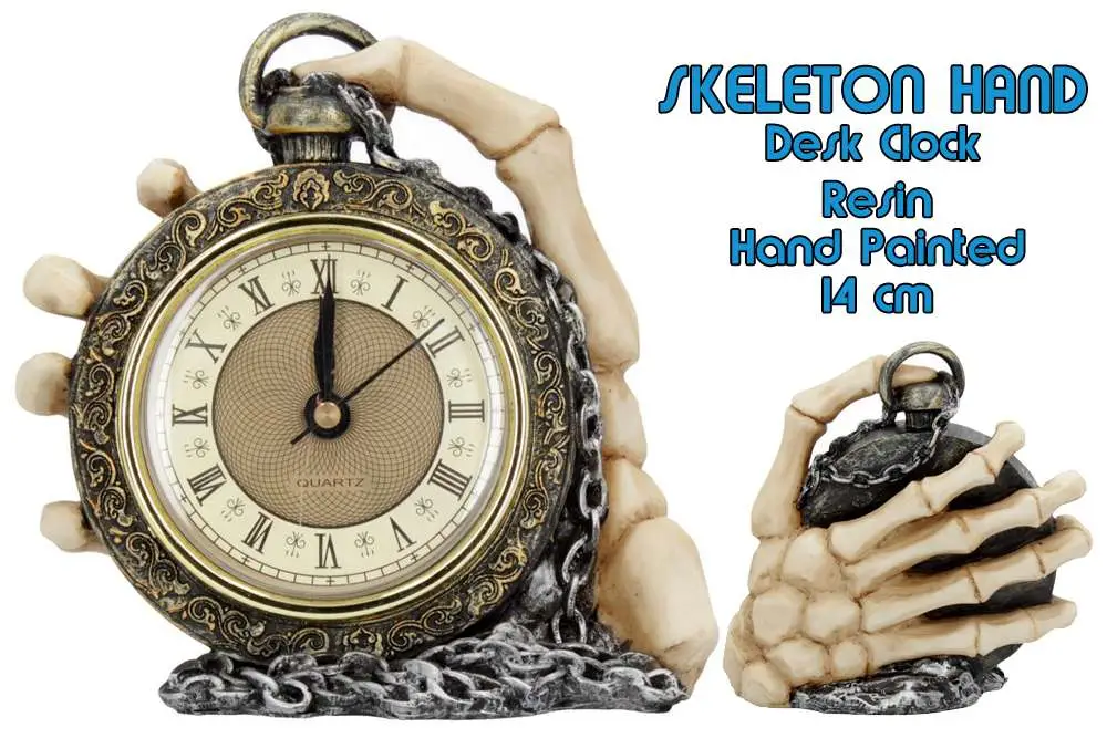 skeleton hand clock