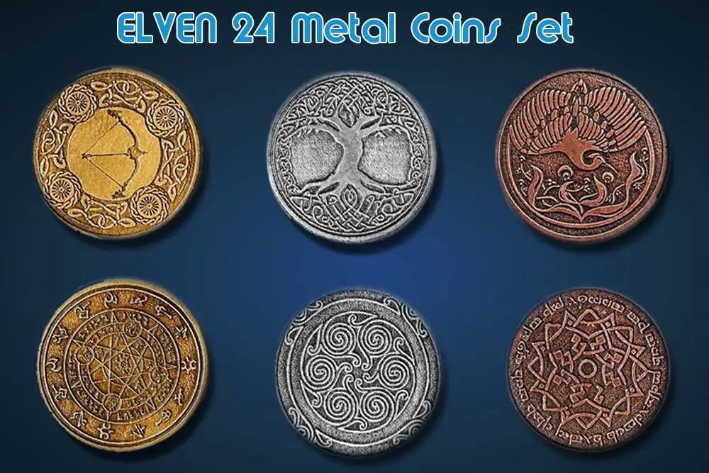elven metal coins set (24)