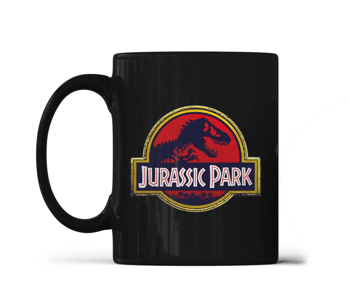 jurassic park logo ceramic mug