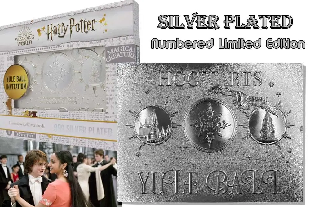hp yule ball ticket silver plated