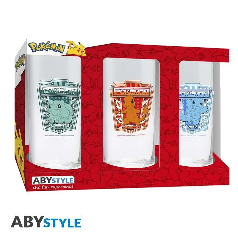 pokemon glass set (3x)