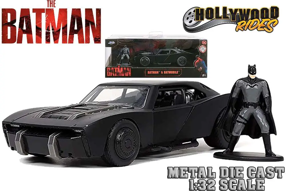 batman 2022 - batmobile with batman - 1:32 die-cast model