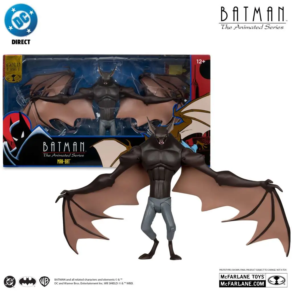dc direct batman animated manbat deluxe gold label figure