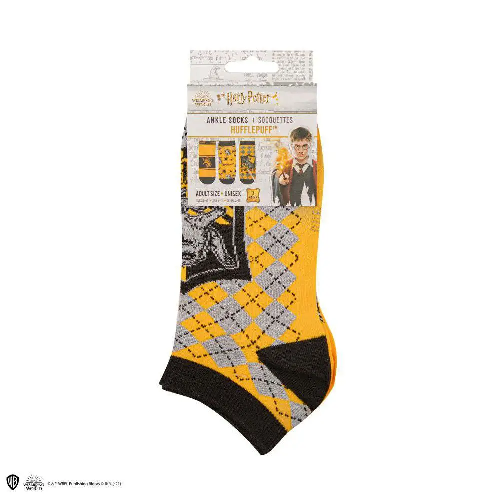 hp hufflepuff ankle socks set (3)